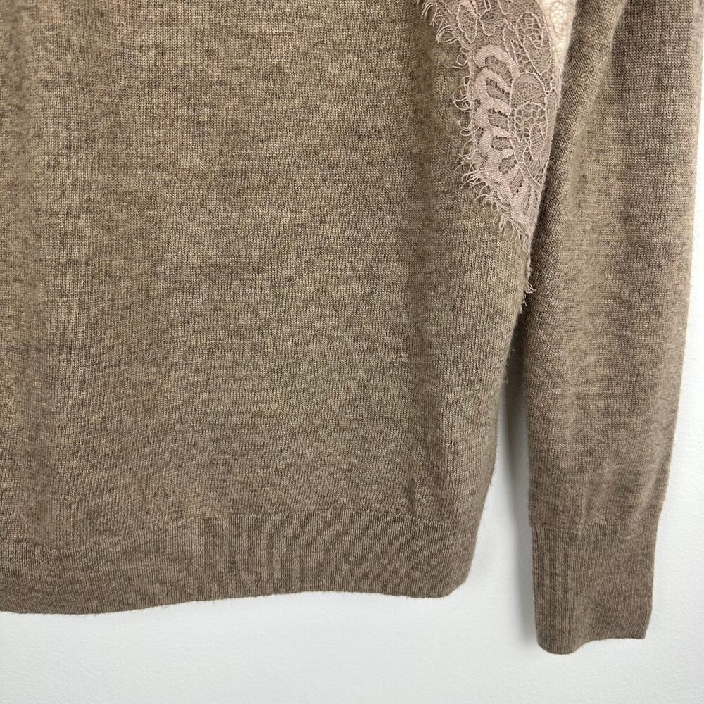 J.Crew Womens Crewneck Wool Blend Academia Cottagecore Tan/Ivory Sweater Small - Picture 5 of 11